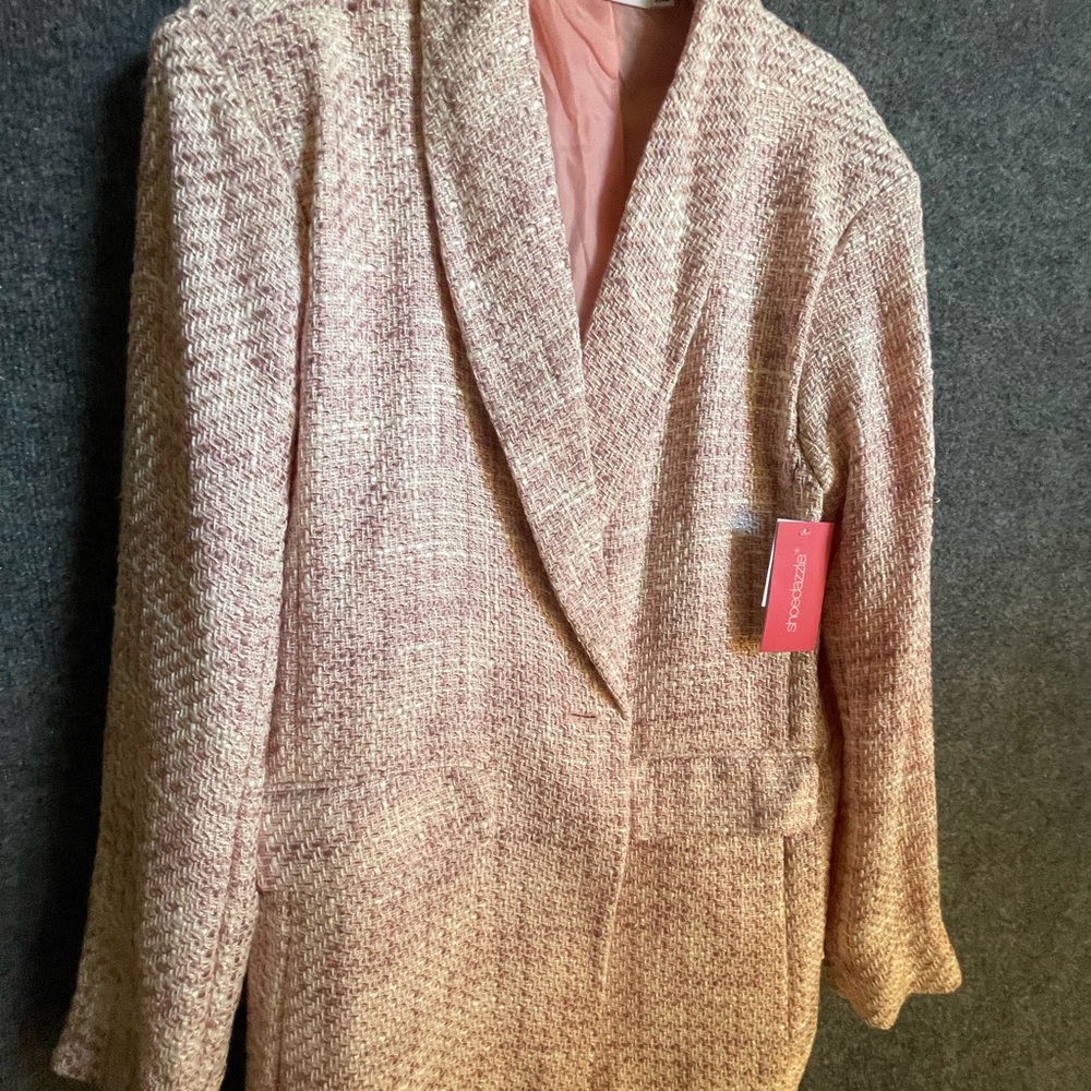 Shoe Dazzle Pink Blazer Knit Jacket